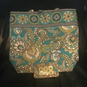 Vera Bradley tote and keychain wallet